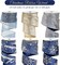 Navy Blue and Gold Christmas Tree Ribbon - 2.5 Inch Wired Ribbon, 6 Rolls for Wreaths, Bows, Decorations